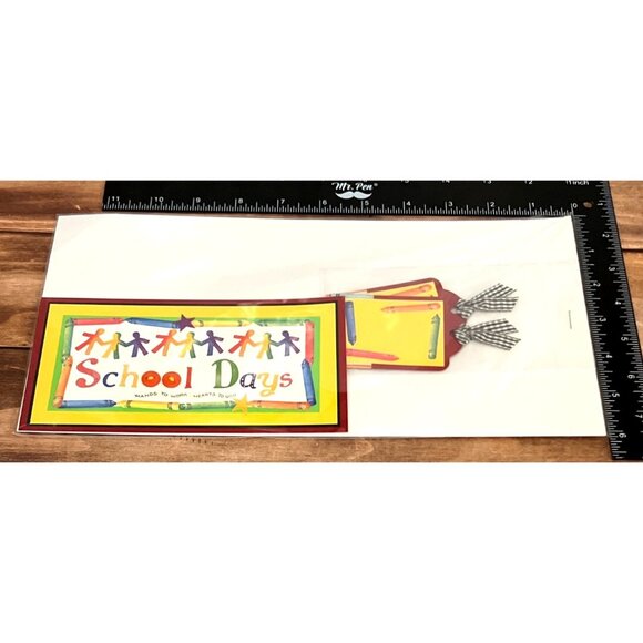 Handmade School Days Scrapbook Page Kit With Borders Tags & Embellishments - Picture 1 of 2